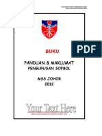 Buku Panduan & Maklumat Pengurusan Sofbol MSS Johor 2012
