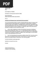 Example of Application for Industrial Training Placement