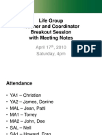 April 2010 Teacher-Coordinator Meeting With Notes