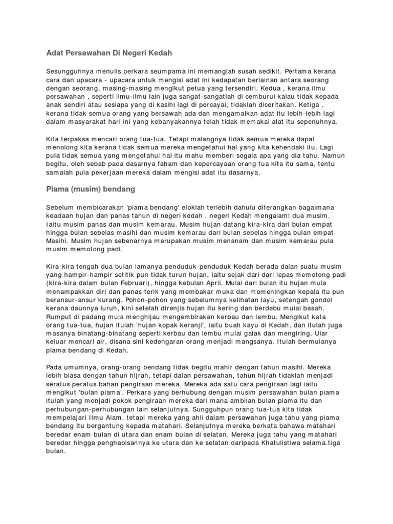 Adat Persawahan Di Negeri Kedah Pdf