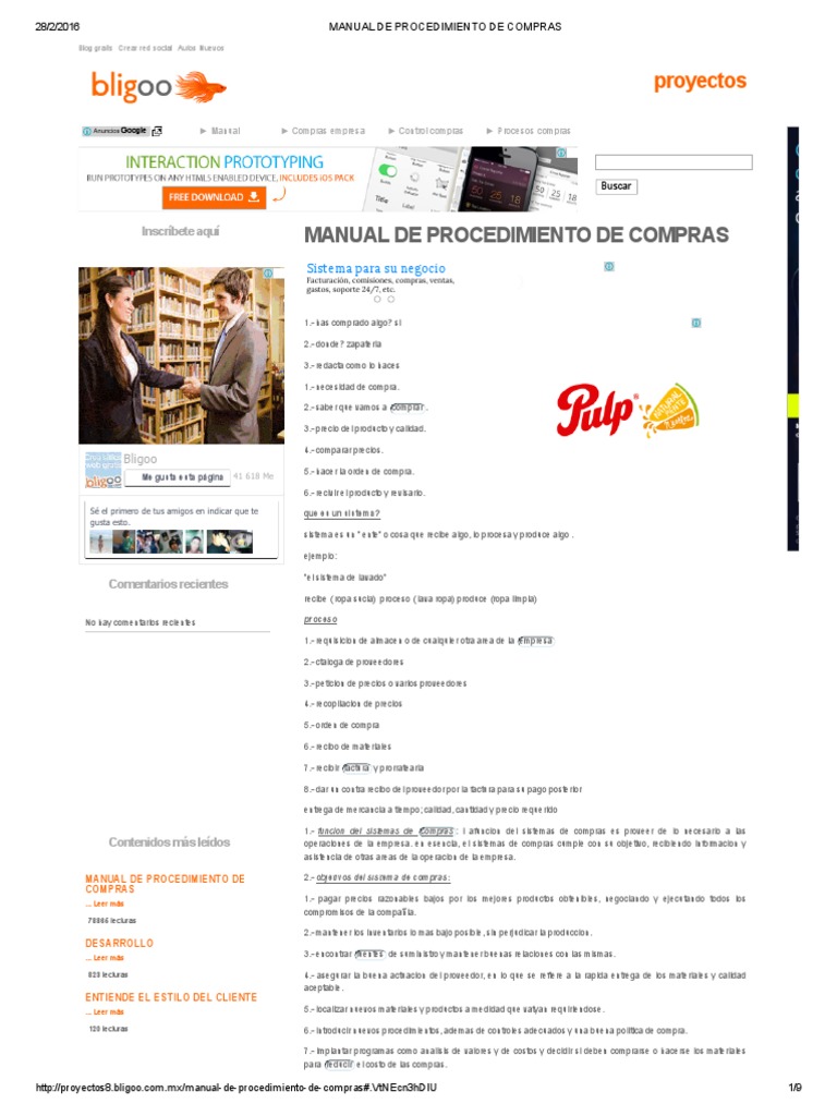 Manual de Procedimiento de Compras | PDF | Inventario | Calidad (comercial)
