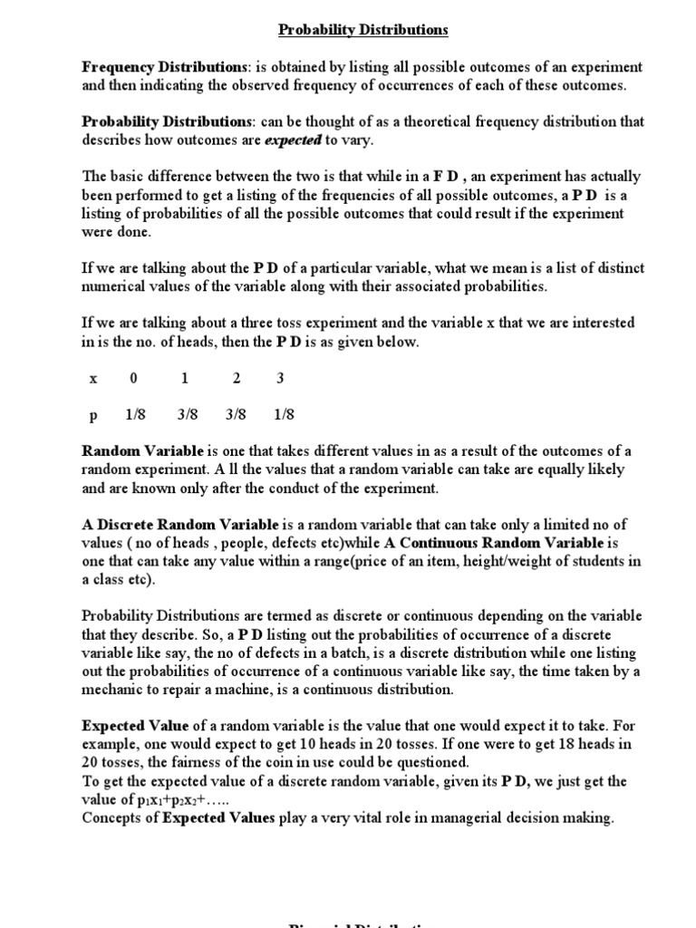 Probability Distributions Probability Distribution Poisson Distribution
