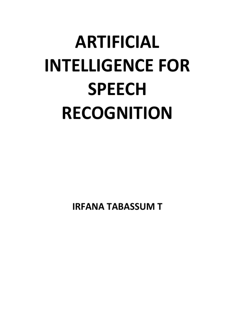 AI Applications in Speech Recognition | PDF | Computing And Information ...