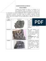 Clasificación de Las Rocas