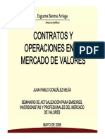 Contratos y Operaciones en El Mercado de Valores 2011