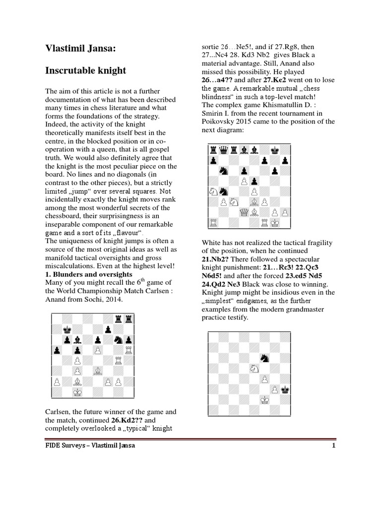 Knight Strategies in Chess Explained | PDF | Chess | Board Games ...