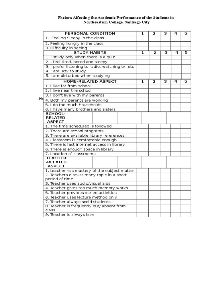 Factors Influencing Student Performance | PDF