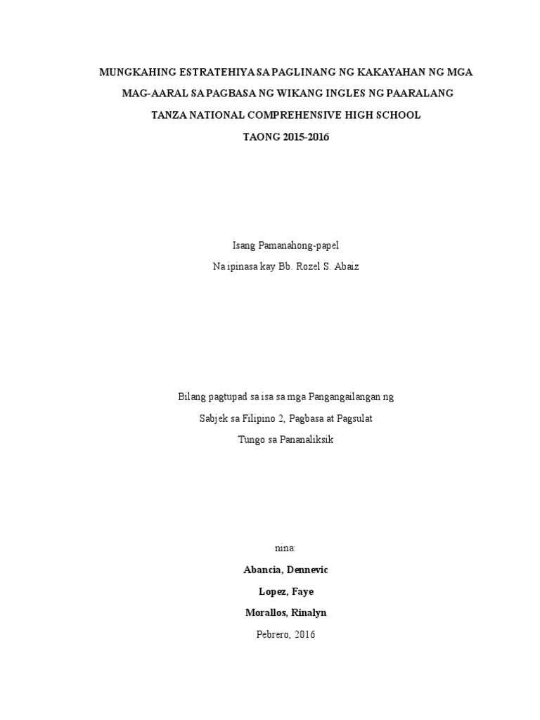 Term Paper Filipino | PDF