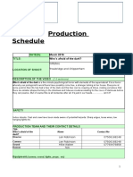 Horror Production-Schedule