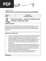National Forum of People With Learning Disabilities: Report To The