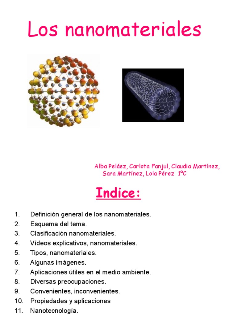 Los Nanomateriales Nanomateriales Nanotecnología
