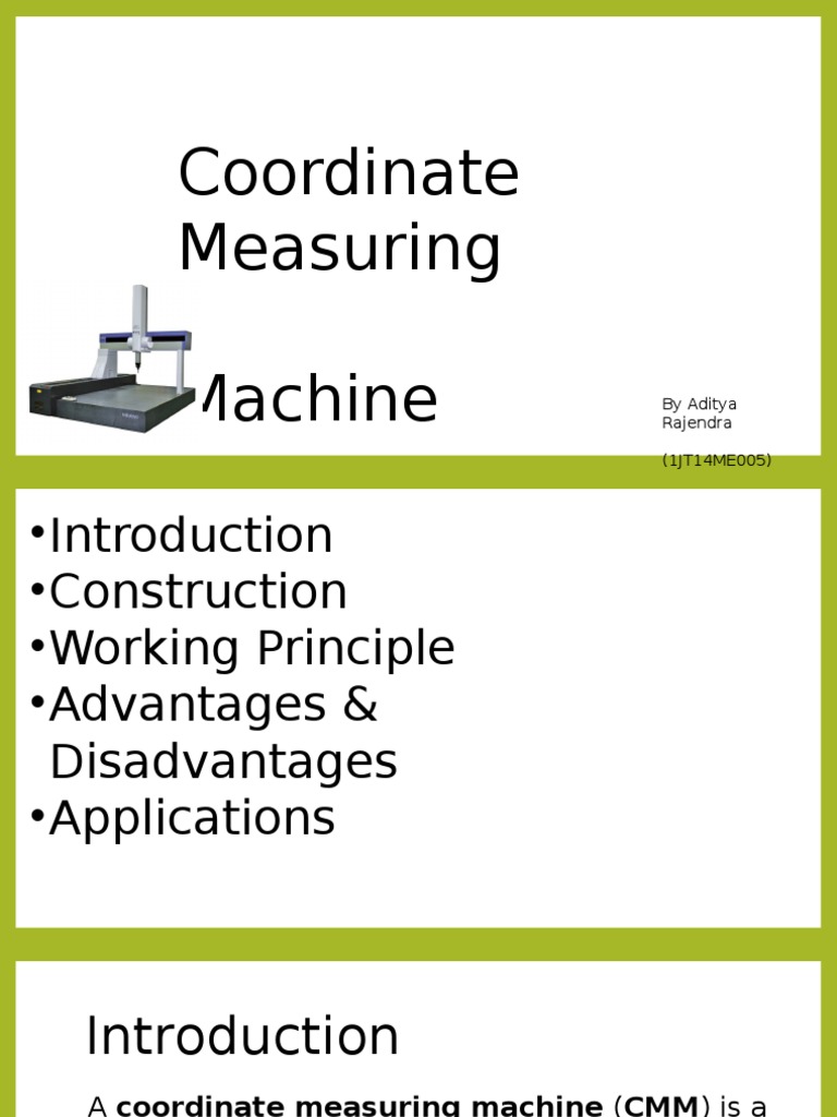 Coordinate Measuring Machine Technology Computing And Information Technology