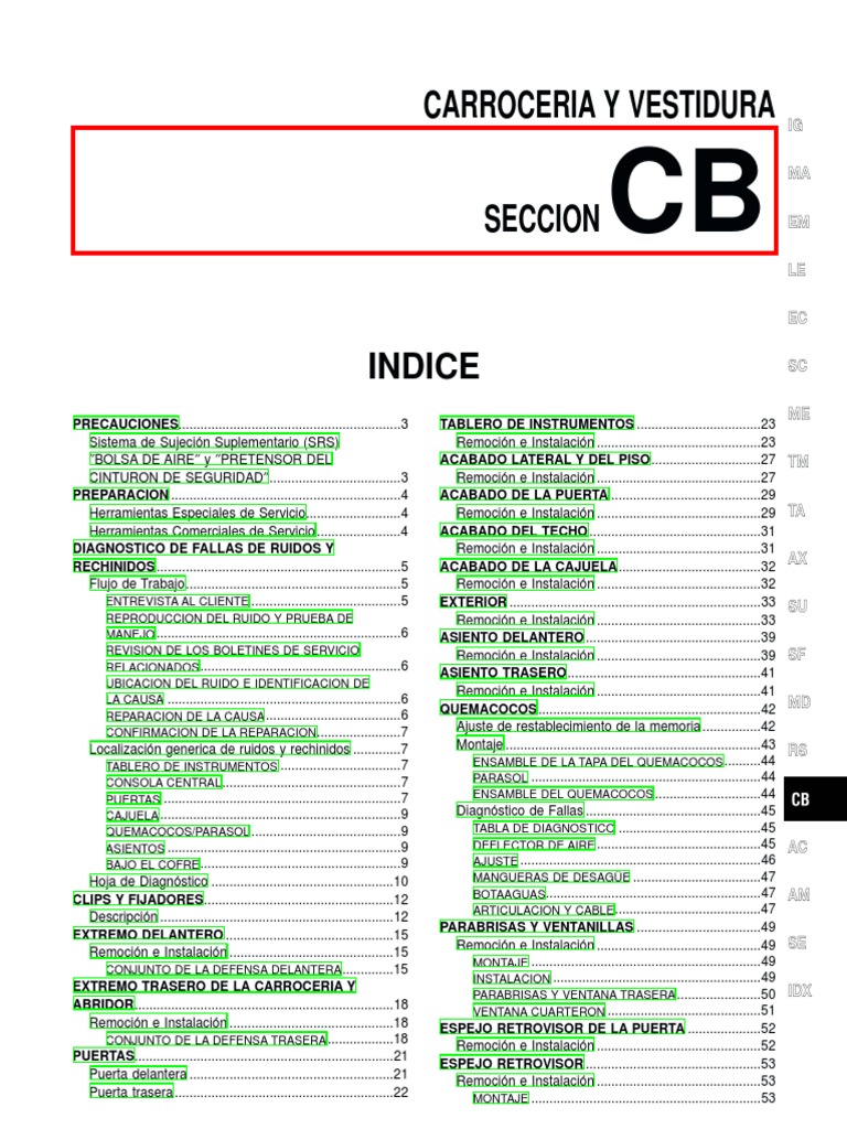 2017 NISSAN SENTRA SERVICE MANUAL PDF visual data 8