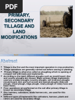 Primary, Secondary Tillage and Land Modifications