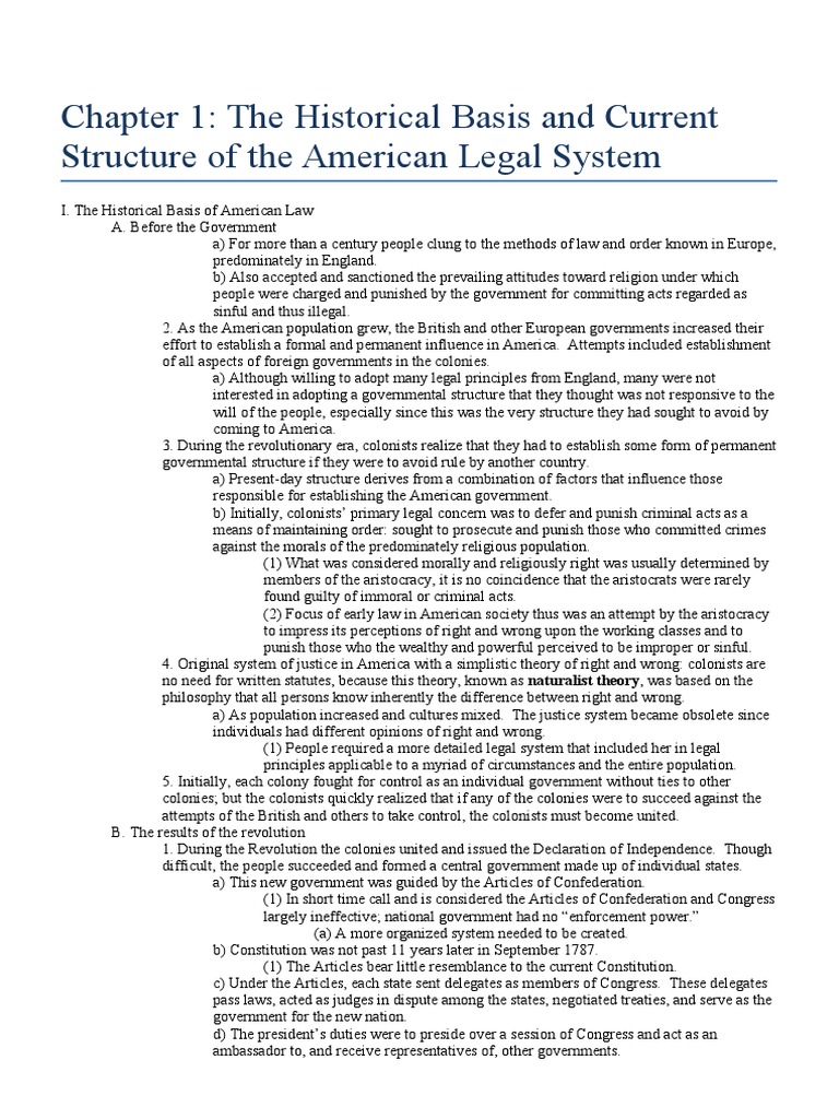 Chapter 1 The Historical Basis and Current Structure of the American