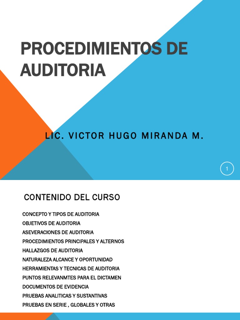 Procedimientos de Auditoría Financiera | PDF | Auditoría | Contralor