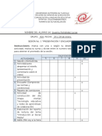 Autoevaluación Primera Sesión