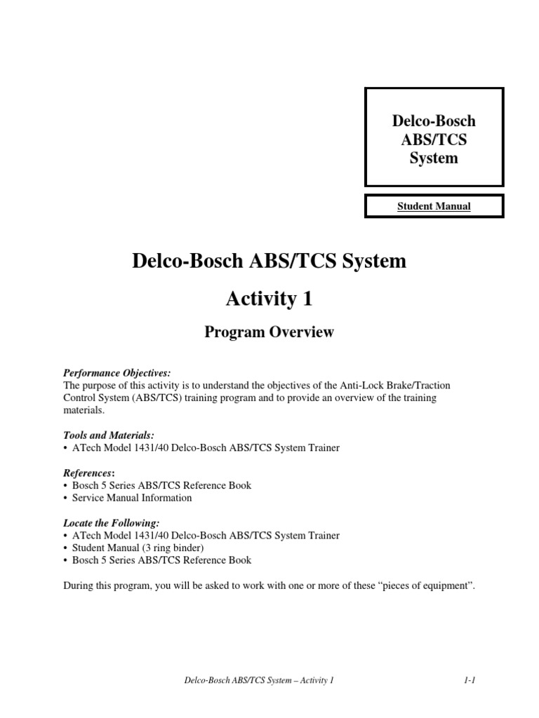 Activity Abs PDF Anti Lock Braking System