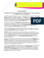 PRONUNCIAMIENTO IM-Defensoras condena las agresiones contra Gabriela García, activista y defensora de derechos humanos nicaragüense 29022016