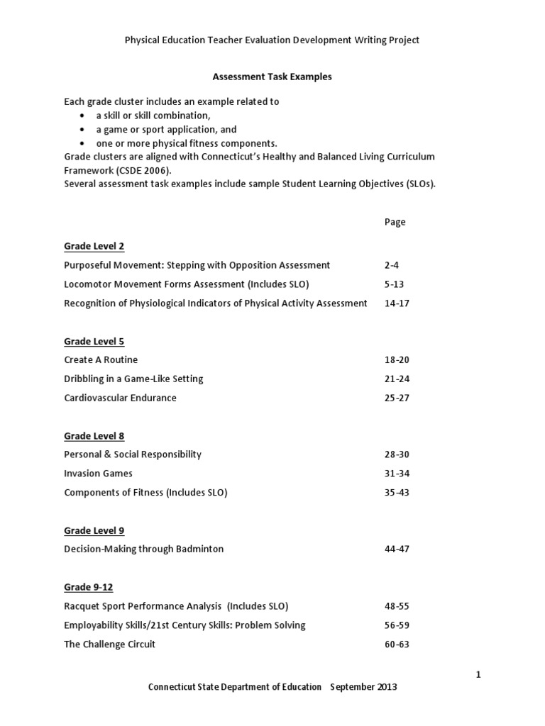 Purposeful Movement Assessment Guide | PDF | Physical Education ...