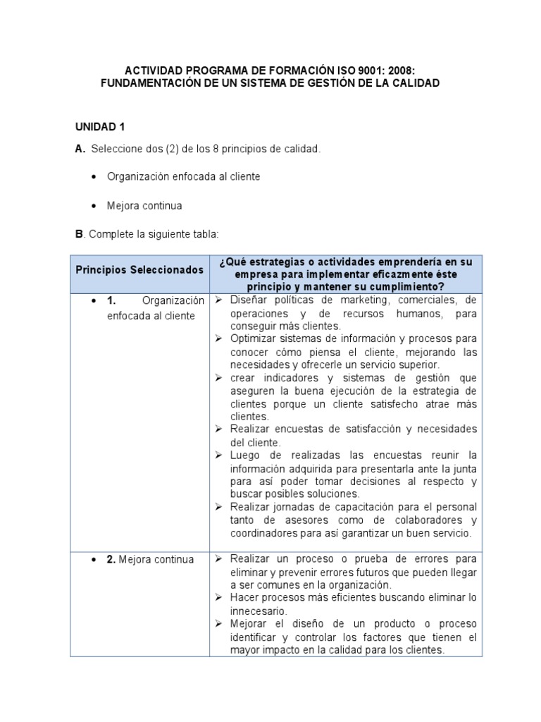 Estrategias para ISO 9001:2008 en Calidad | PDF | Gestión de la calidad ...