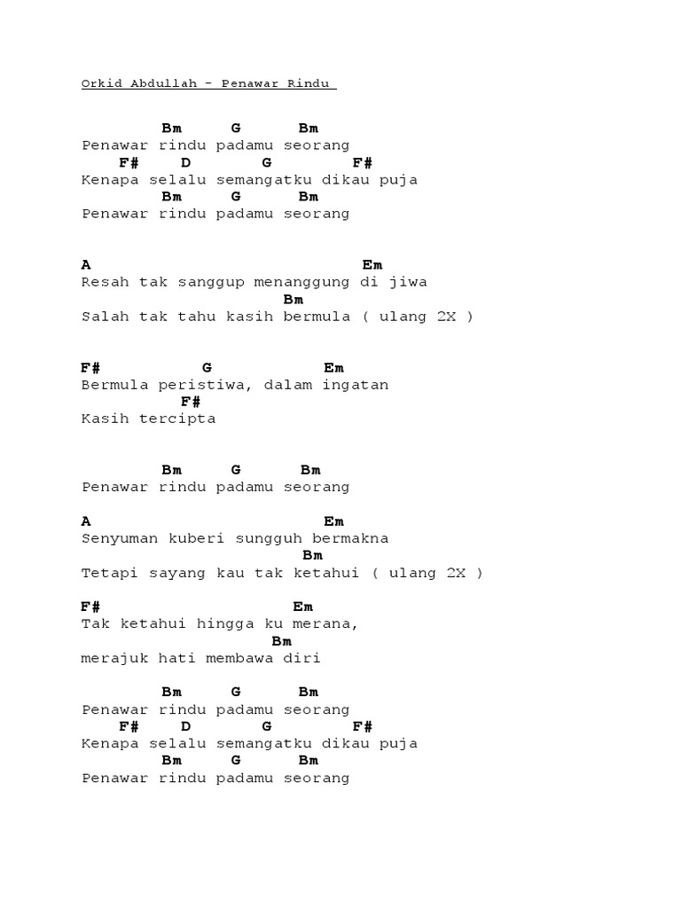 Orked Abdullah Penawar Rindu Pdf