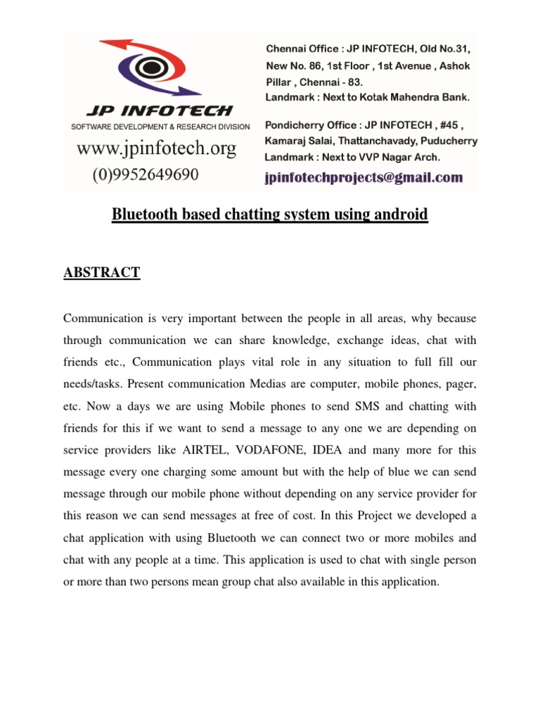 2745jpa004 Bluetooth Based Chatting System Using Android Pdf 1 Pdf Bluetooth Network Socket