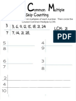 Least Common Multiple Worksheet