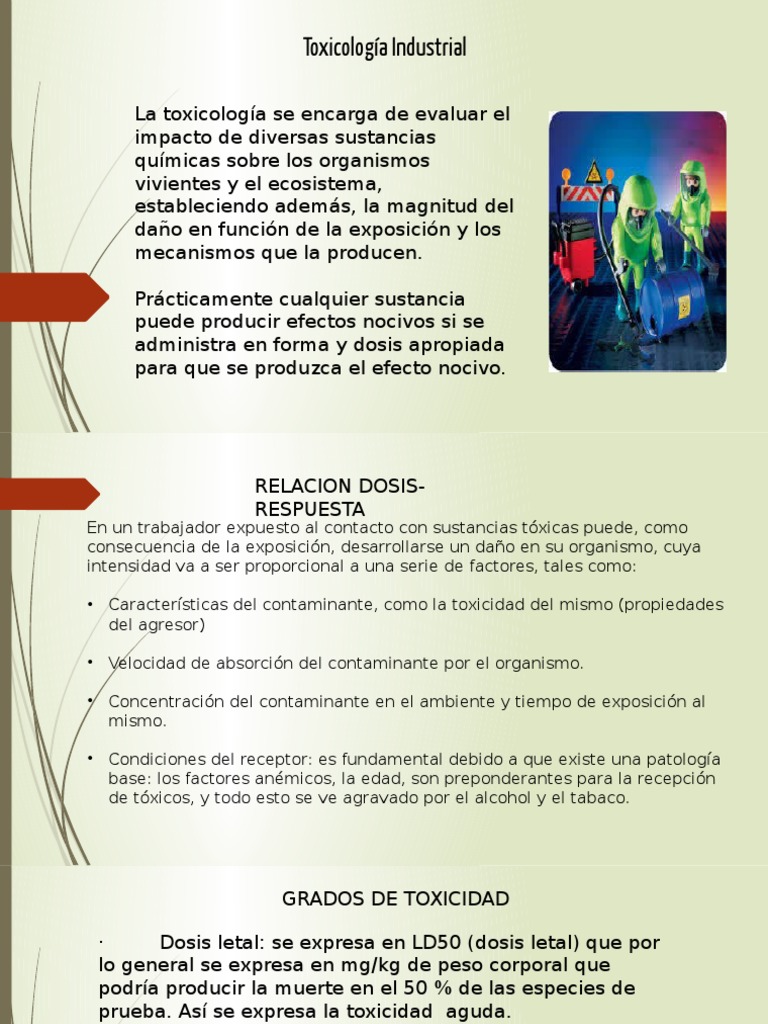 3.1 Toxicología Industrial | Toxicidad | Toxicología