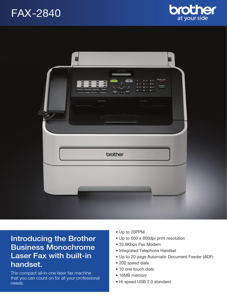 FAX 2840 Brochure PDF Fax Printer