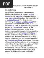 Bioinformatics Project On Drug Discovery and Drug Designing