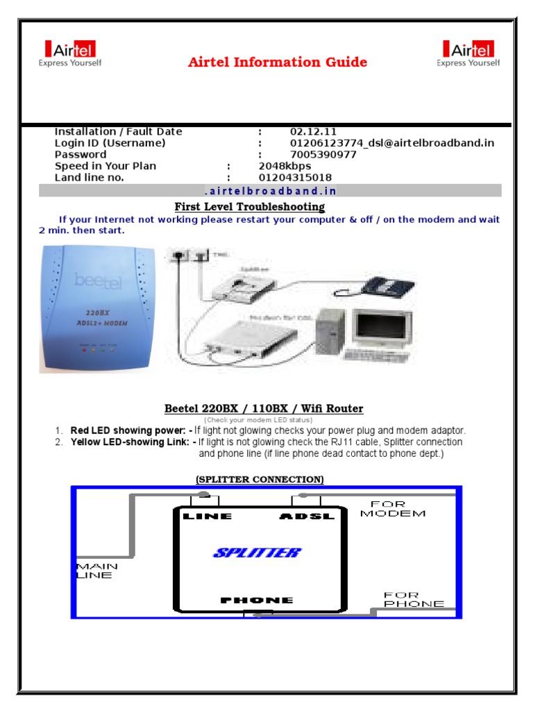 Airtel Information Guide  Modem  Computer Network