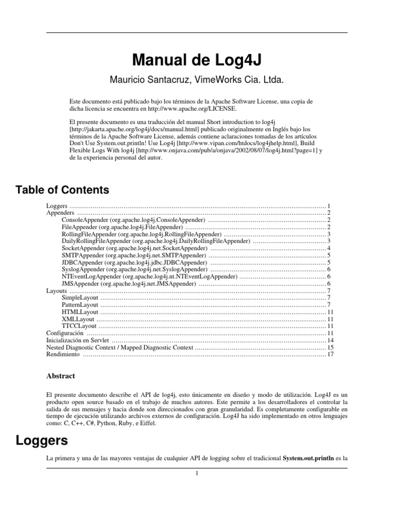 Guía Completa de Log4J para Desarrolladores | PDF | Informática ...