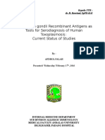 Toxoplasma Gondii Recombinant Antigens As Tools For Serodiagnosis of Human Toxoplasmosis: Current Status of Studies