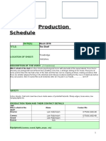 Stop Motion Production Schedule