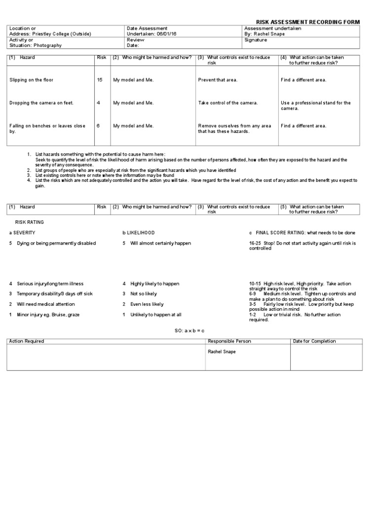 Risk Assessment Winter | PDF | Risk Assessment | Risk