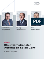 Reden Audi Pressekonferenz | Autosalon Genf 2016