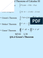 Single Variable - Line Integrals - Green's Theorem - Stokes' Theorem - Gauss' Theorem