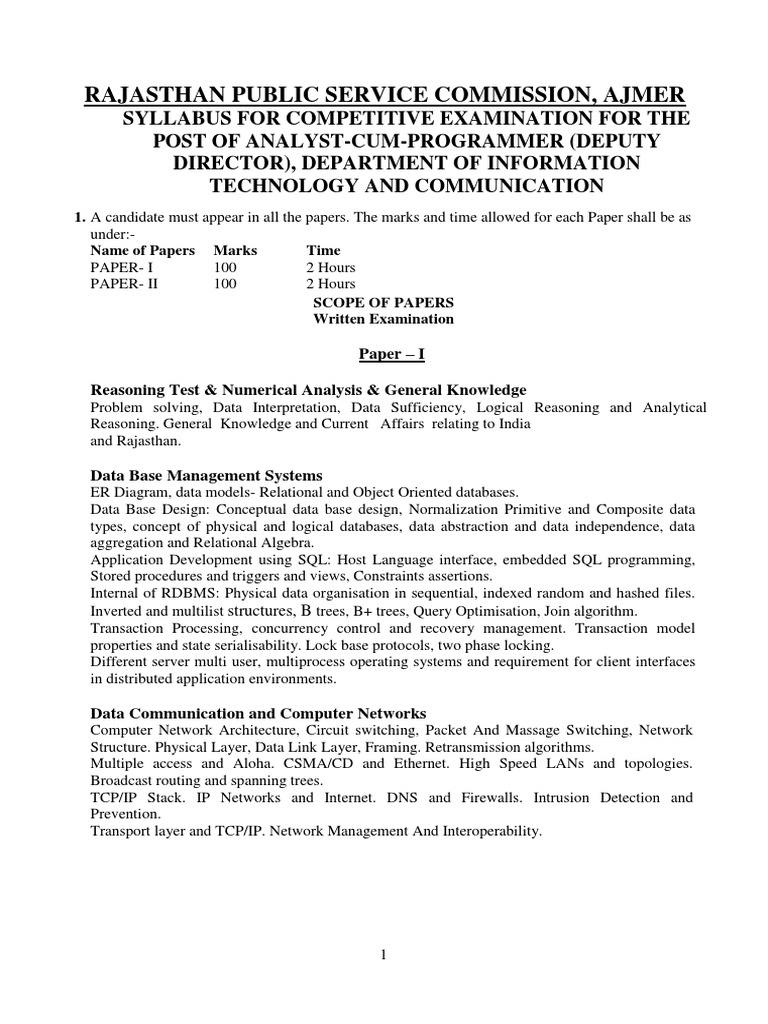 RPSC ACP Relational Database Computer Network