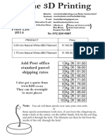 Filament Pricelist 2014