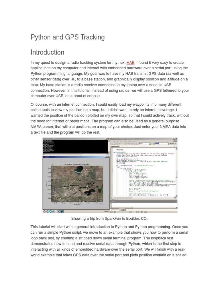 Python and GPS Tracking | PDF | Python (Programming Language) | Text File