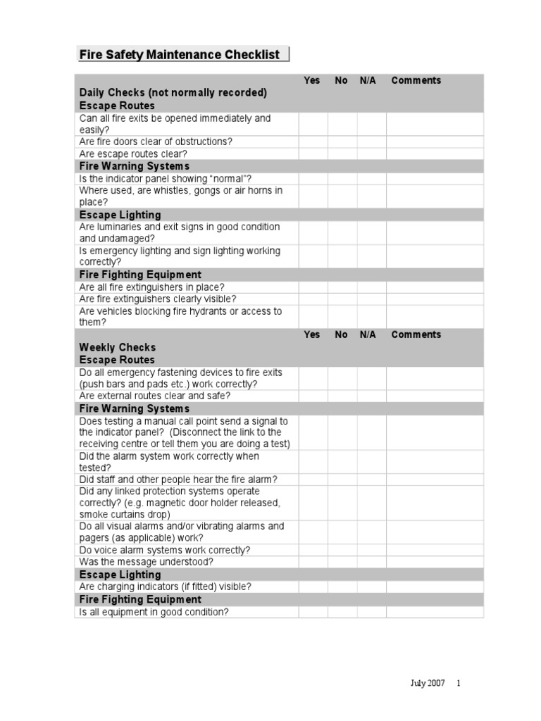 fire-safety-maintenance-checklist-pdf-firefighting-fires