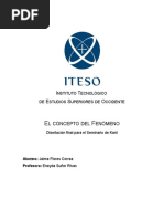 Disertación sobre el concepto de Fenómeno en Kant