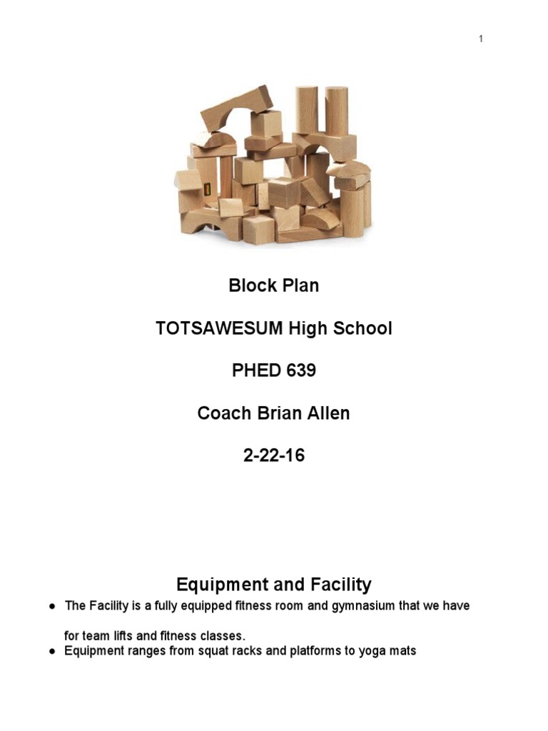Fitness Block Plan for High School PE | PDF | Weight Training | Recreation