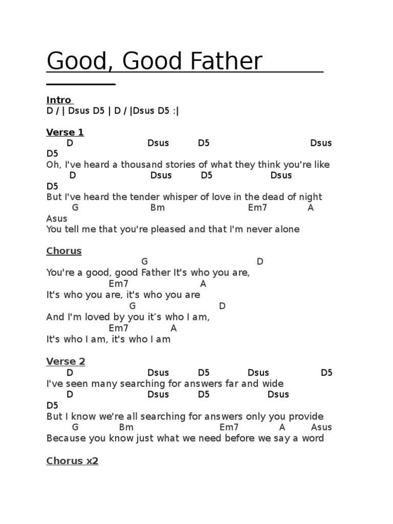 Good Good Father Chords