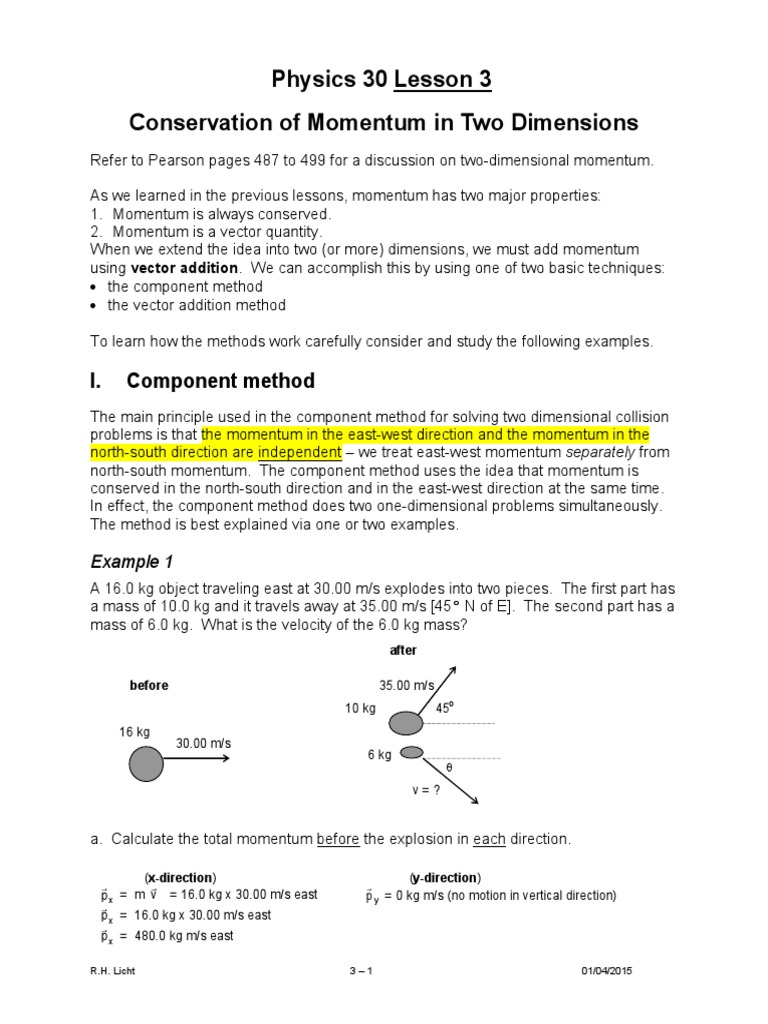 Conservation of Momentum in 2D Physics | PDF | Momentum | Collision