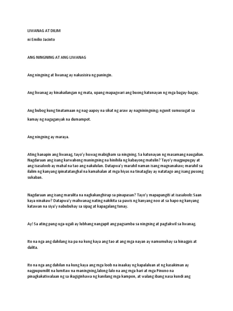 Liwanag At Dilim Pdf
