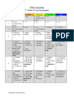 SWR Schedule: 1 Grade (2 Year in Program)