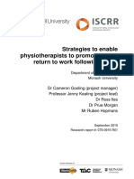 079 Strategies to Enable Physiotherapists to Promote Timely Return to Work Following Injury