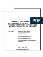 Servicio de Reparación y Reforzamiento de Seis Paños Del Cerco Perimetrico Interior Del Estadio Miguel Grau - Callao